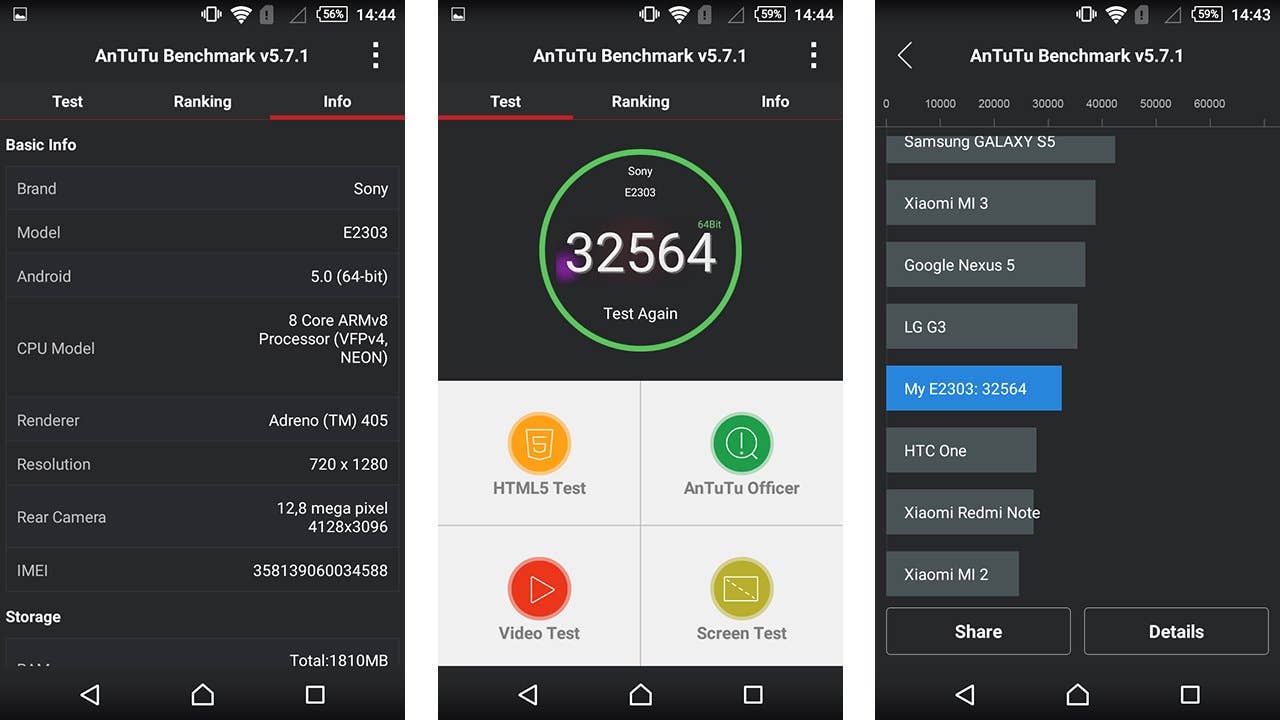 sony xperia m4 aqua benchmark