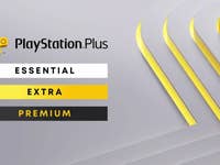 Logo de PlayStation Plus avec les niveaux : Essential, Extra, Premium sur un fond gris.
