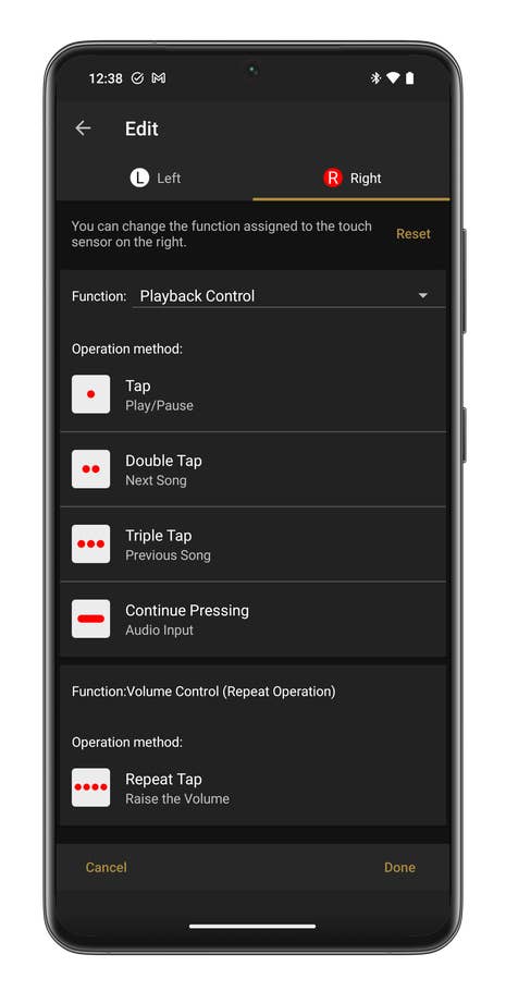 Capture du0027écran de lu0027application Sony Headphones connect
