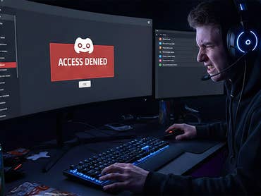 Une image générée par l'IA montrant un utilisateur PC de Discord qui n'a pas accès à une fonction