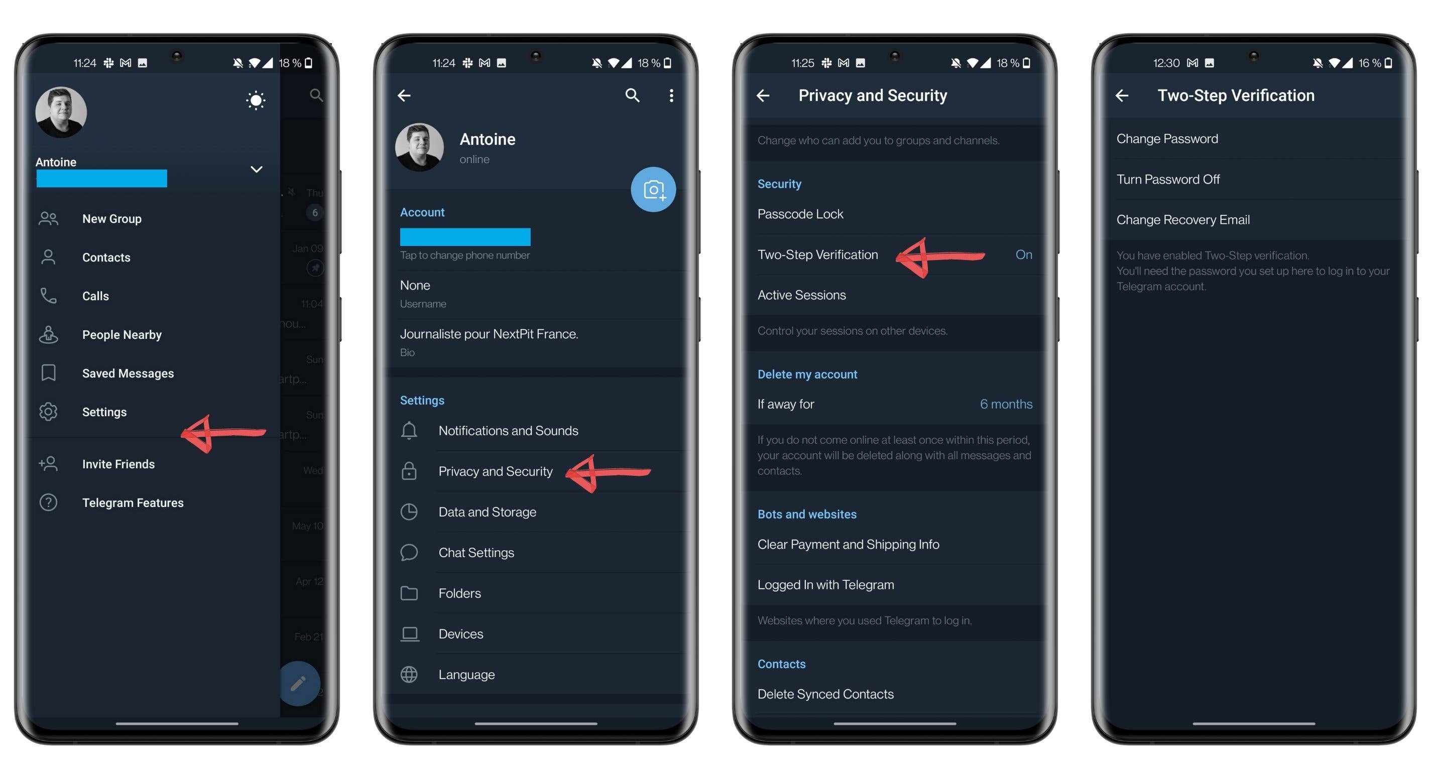 telegram how to two step verification