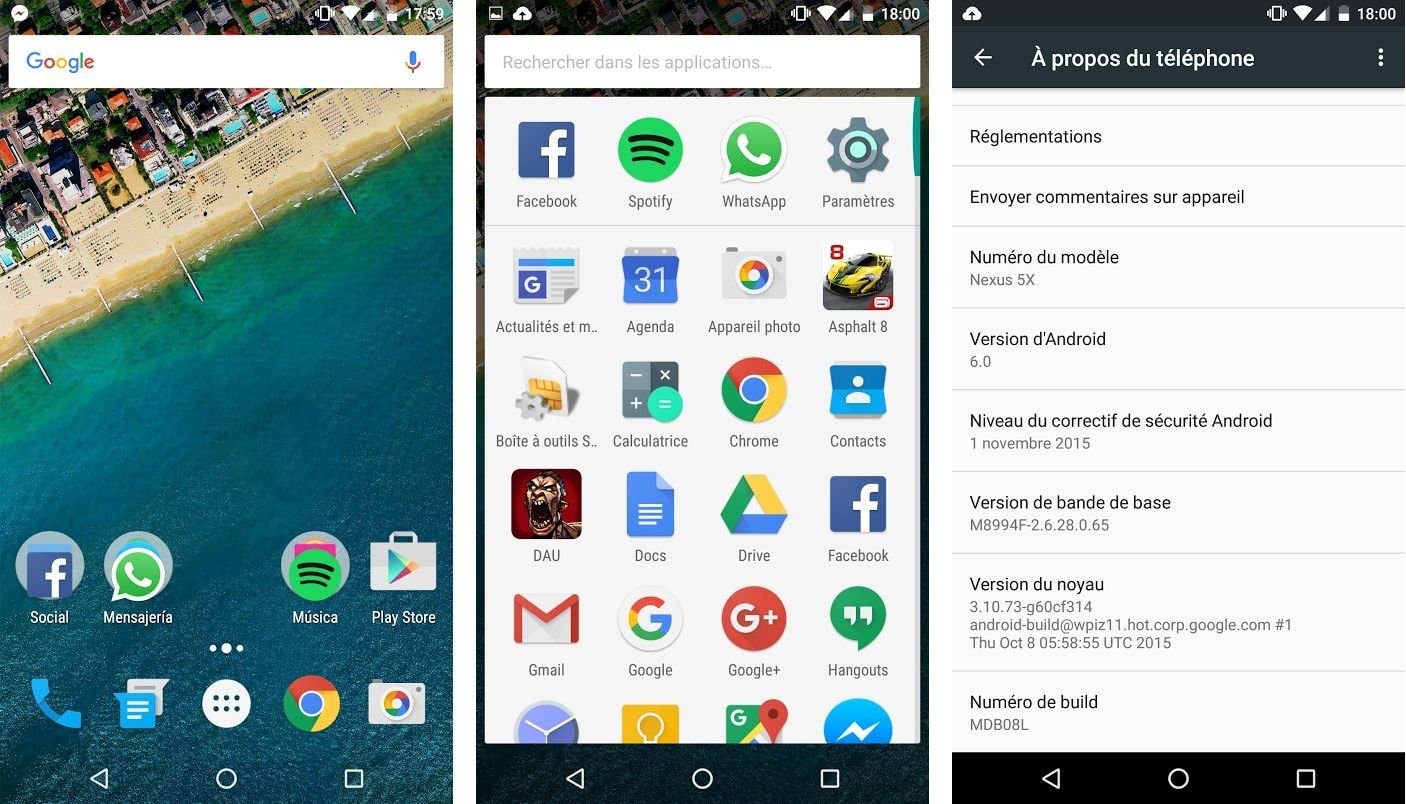 test complet google nexus 5x interface logicielle image 00