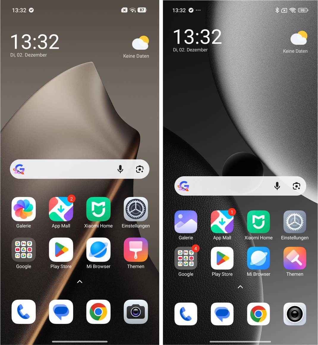 Neue Icons in HyperOS 3 (links)