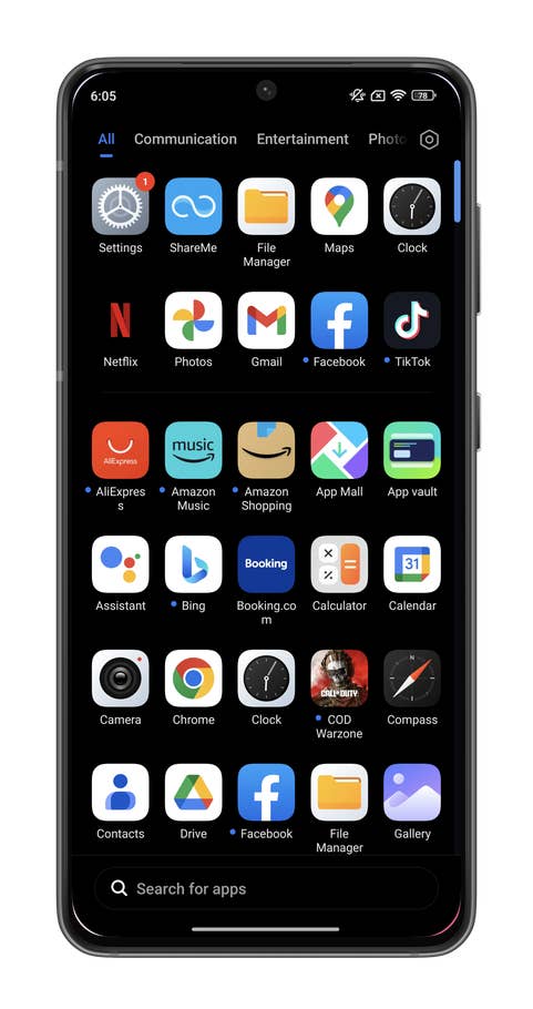 Capture du0027écran de lu0027écran du0027accueil de HyperOS sur le Xiaomi 14