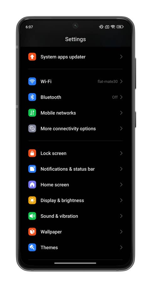 Capture du0027écran de lu0027écran du0027accueil de HyperOS sur le Xiaomi 14