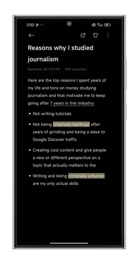 Une capture du0027écran prise sur un smartphone Xiaomi montrant la fonctionnalité AI Notes de HyperOS.