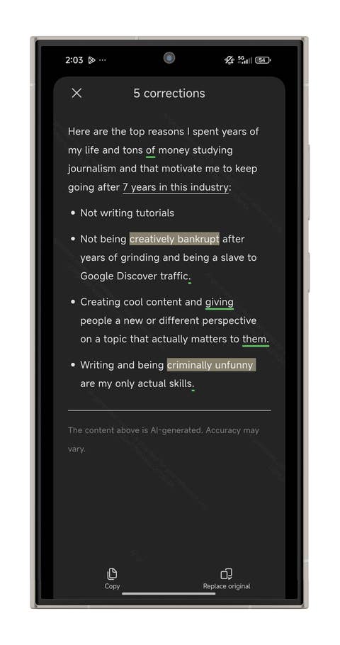 Une capture du0027écran prise sur un smartphone Xiaomi montrant la fonctionnalité AI Notes de HyperOS.