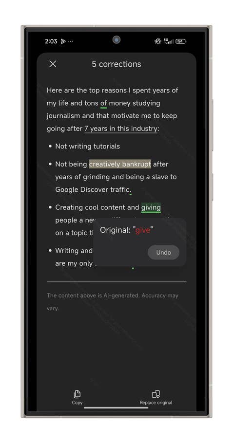 Une capture du0027écran prise sur un smartphone Xiaomi montrant la fonctionnalité AI Notes de HyperOS.