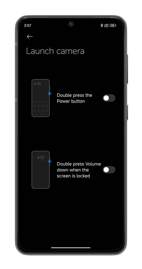 Captures du0027écran de HyperOS montrant comment avoir un bouton du0027action comme sur lu0027iPhone 15