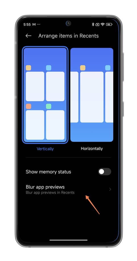 Captures du0027écran de HyperOS montrant comment flouter lu0027aperçu des applications récentes sur votre smartphone Xiaomi
