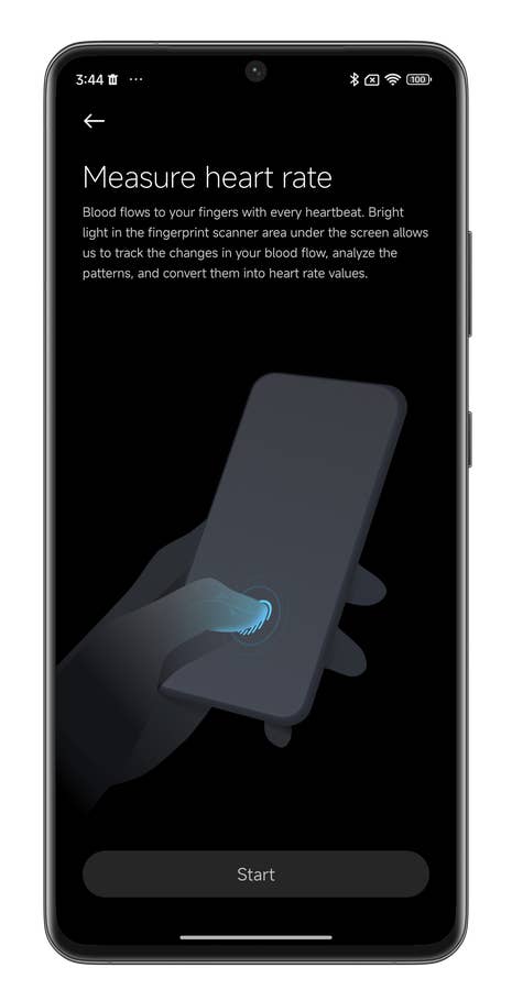 Capture du0027écran de HyperOS montrant comment mesurer vos BPM avec votre smartphone Xiaomi