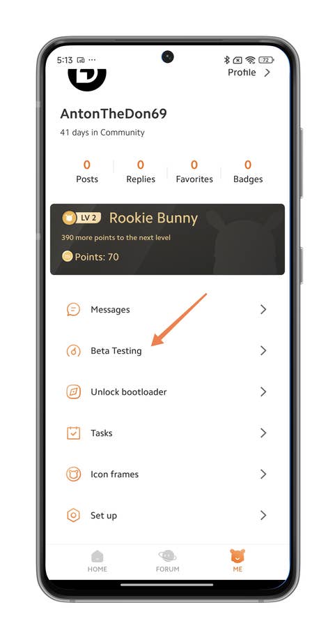 Captures du0027écran de lu0027application Xiaomi Community pour recevoir les mises à jour de HyperOS plus vite