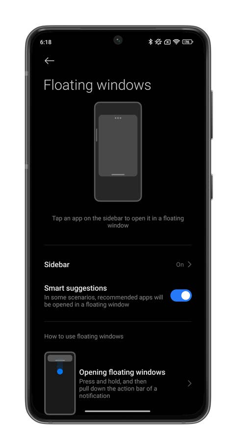 Capture du0027écran du0027une fenêtre flottante dans HyperOS sur le Xiaomi 14