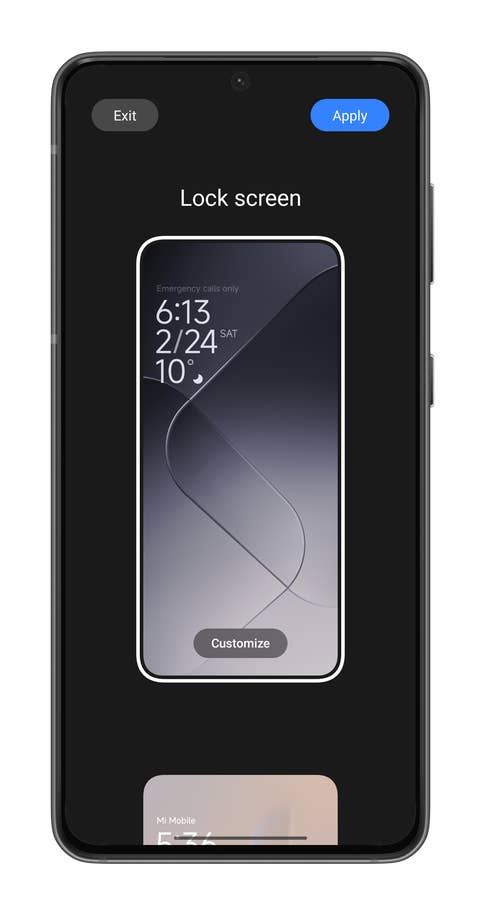Capture du0027écran de HyperOS sur le Xiaomi 14 montrant comment personnaliser lu0027écran de verrouillage