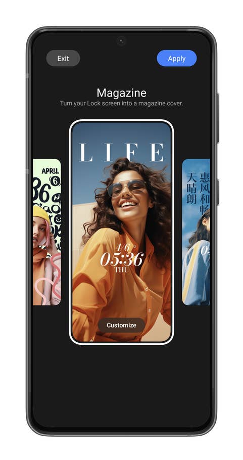 Capture du0027écran de HyperOS sur le Xiaomi 14 montrant comment personnaliser lu0027écran de verrouillage