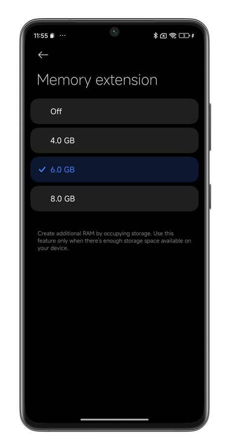 Capture du0027écran de HyperOS montrant comment activer la fonction RAM boost sur votre smartphone Xiaomi