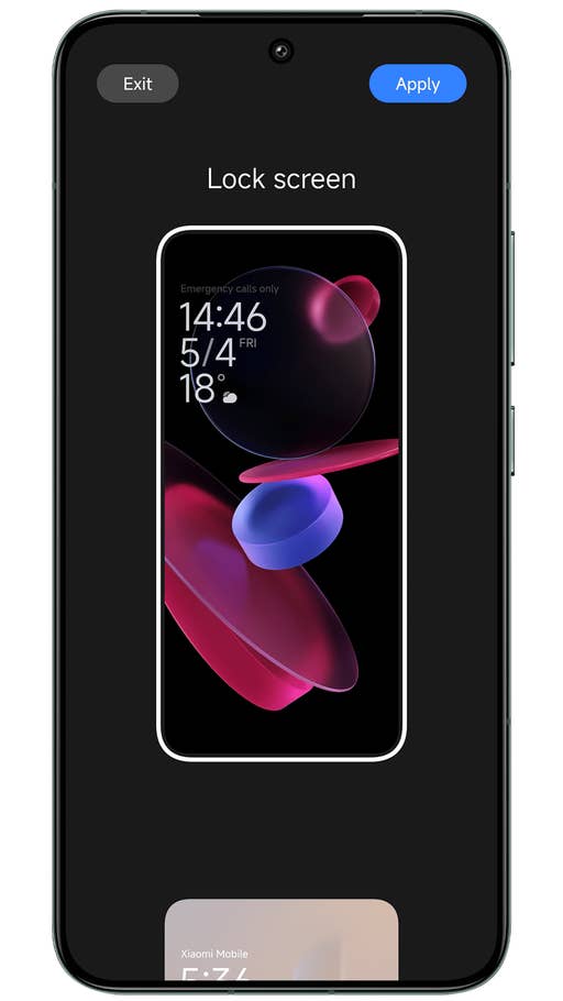 Capture du0027écran de Xiaomi HyperOS montrant les différents styles du0027écran de verrouillage
