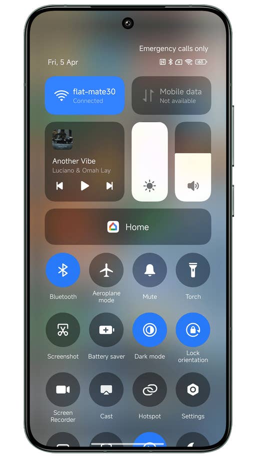 Capture du0027écran de Xiaomi HyperOS montrant le Centre de contrôle