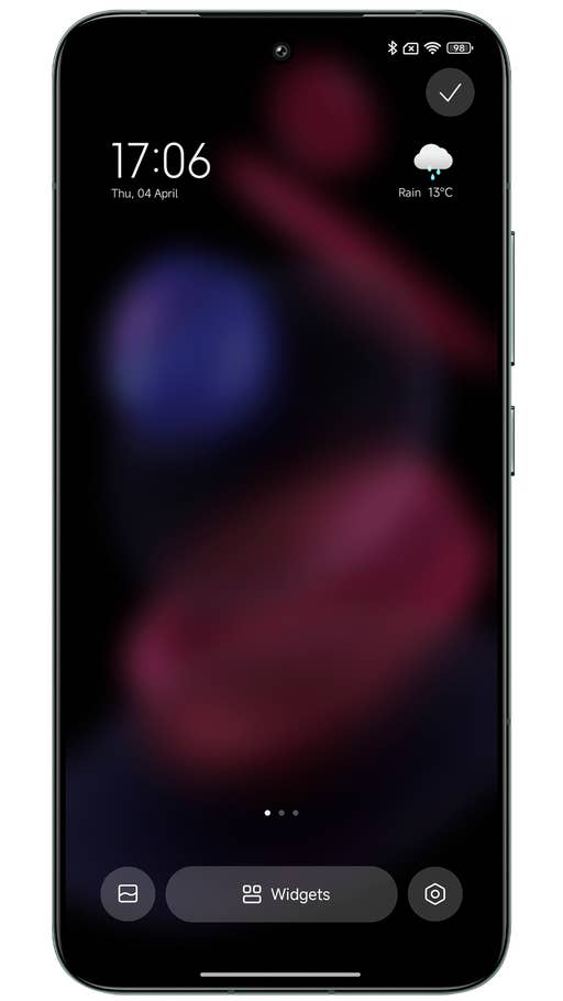 Capture du0027écran de Xiaomi HyperOS montrant les options de personnalisation de lu0027écran du0027accueil