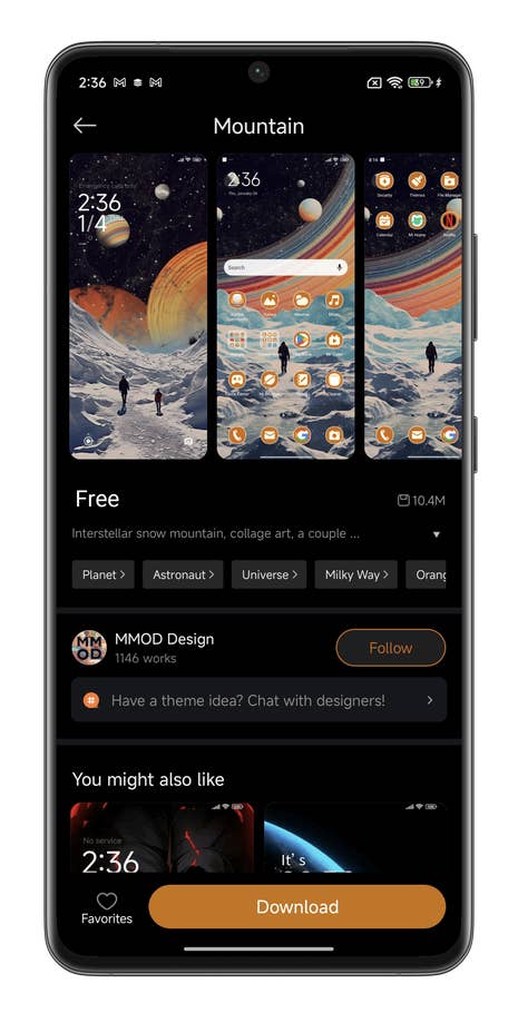 Capture du0027écran de Xiaomi HyperOS montrant comment personnaliser le thème