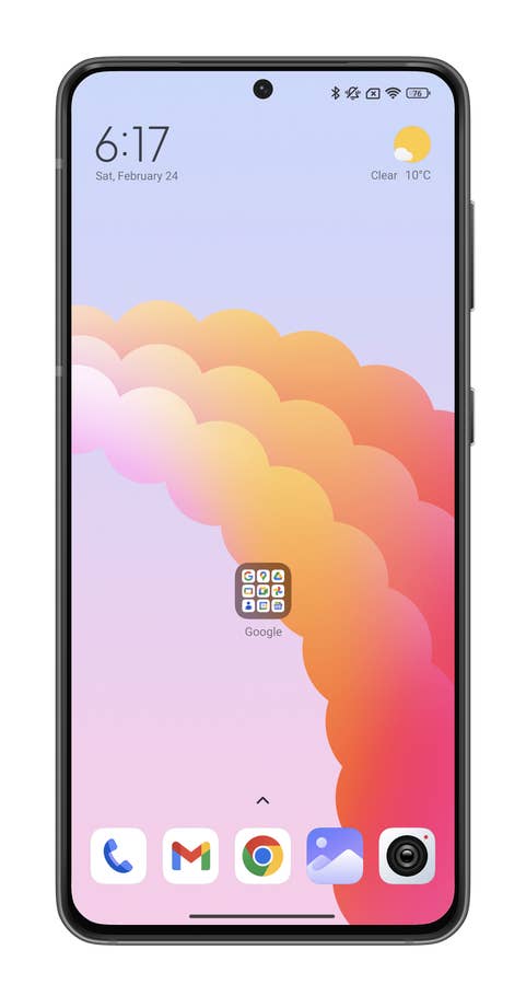 Capture du0027écran de la création du0027un dossier du0027applications XXL sur lu0027écran du0027accueil HyperOS du Xiaomi 14